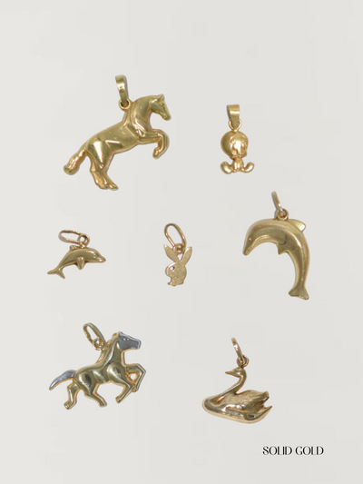 Swan Charm Vintage Gold