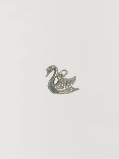 Swan Charm Vintage Silver