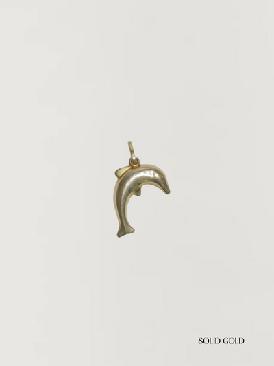 Big Dolphin Charm Vintage Gold