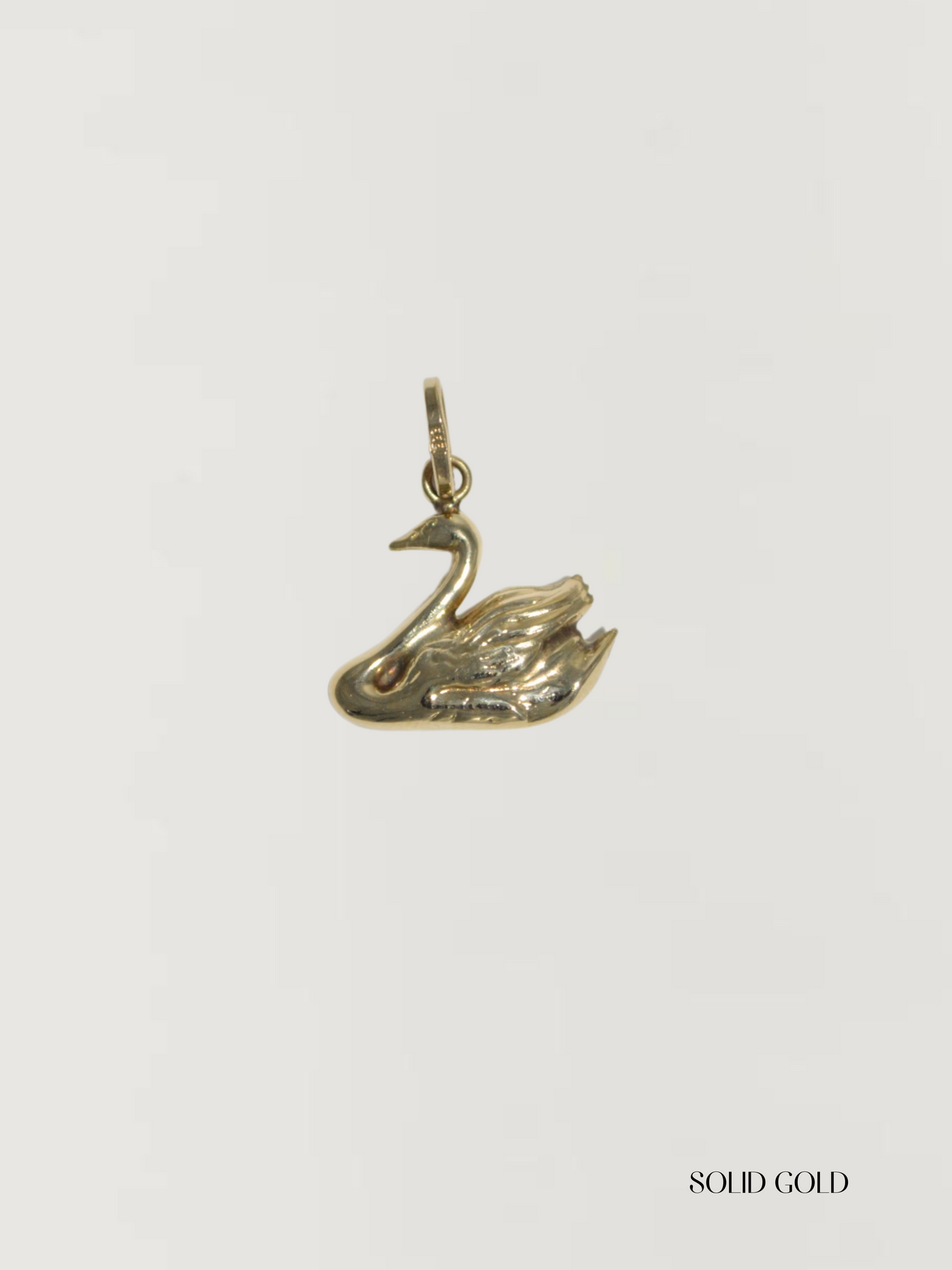 Swan Charm Vintage Gold