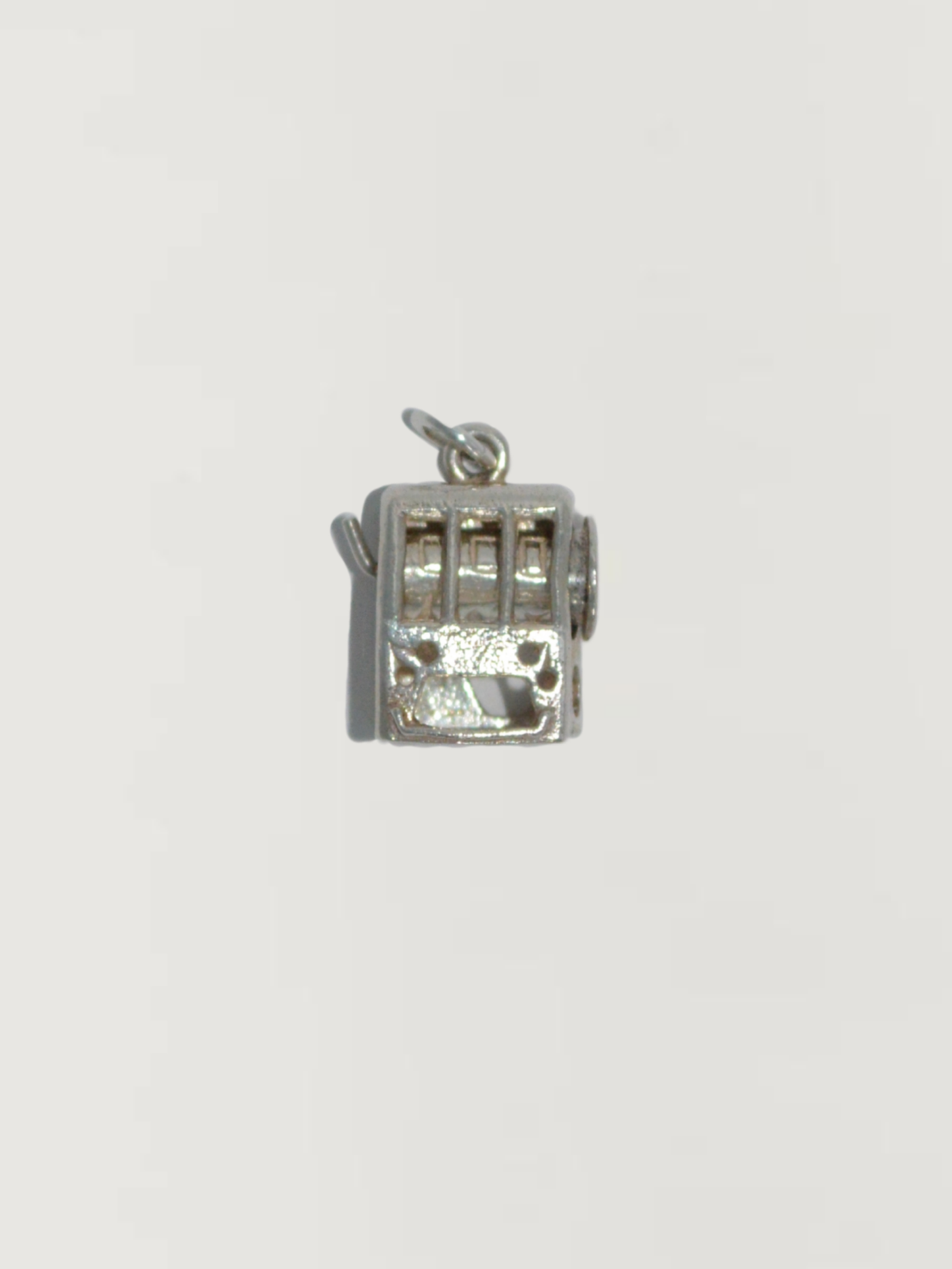 Moving Slot Machine Charm Vintage Silver