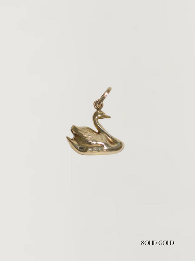 Swan Charm Vintage Gold