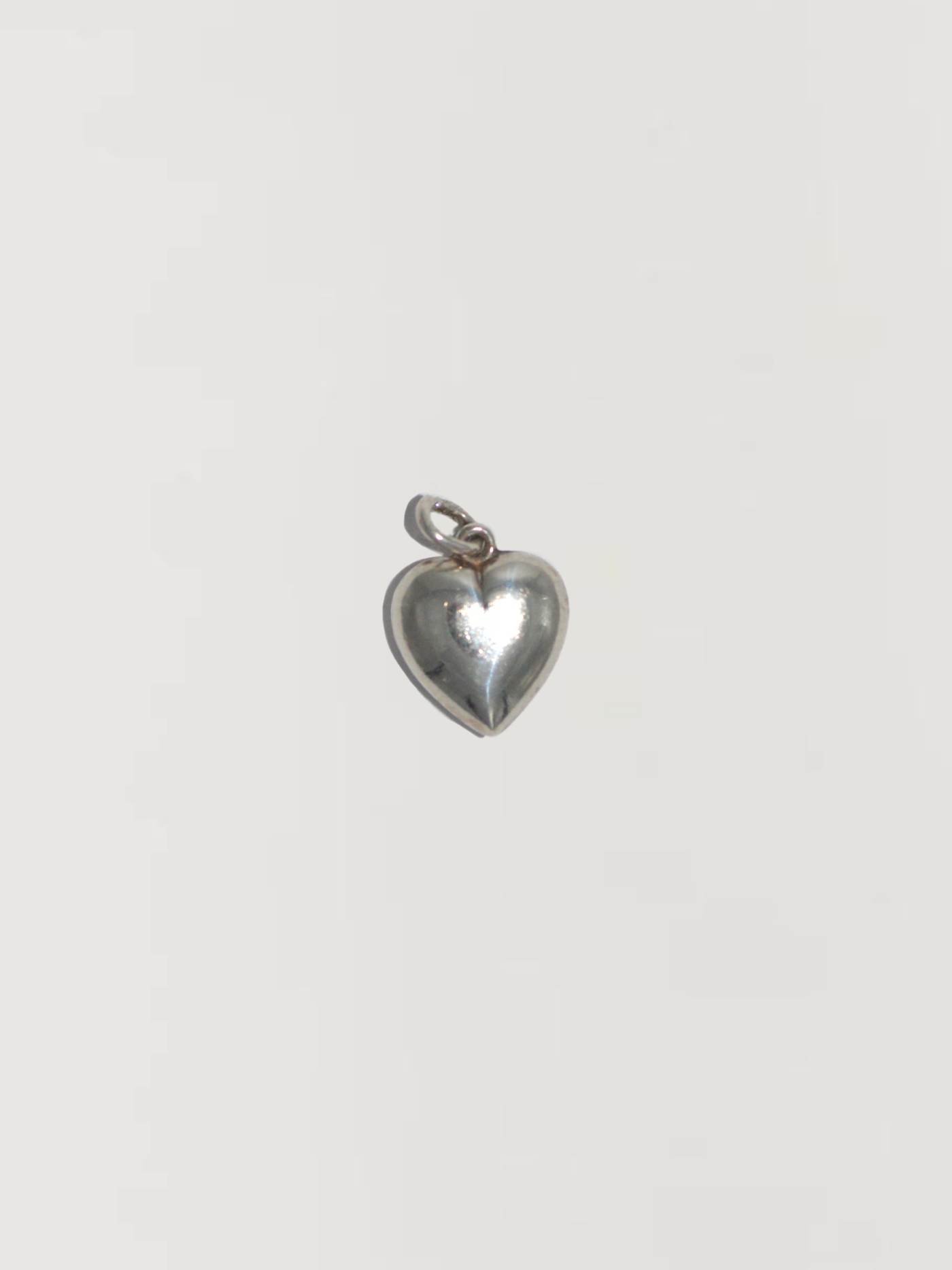 Puffy Heart Charm Vintage Silver