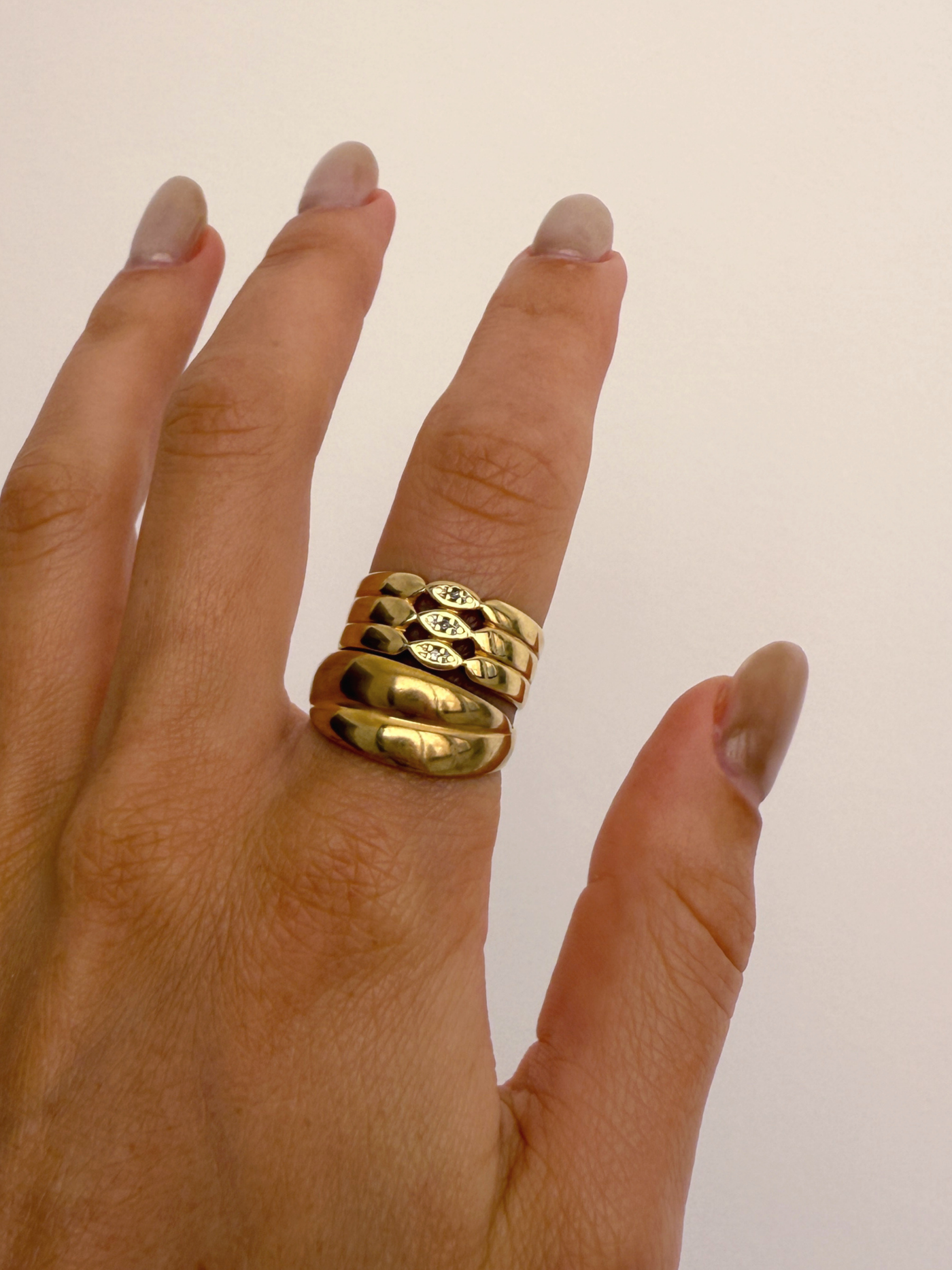 Tripple Stack Ring Vintage Gold