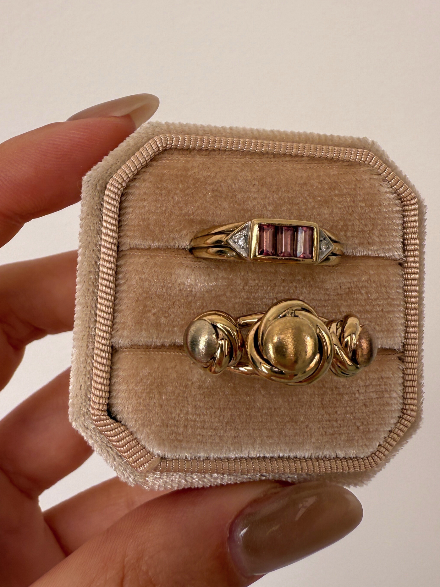Baguette Cut Ring Vintage Gold