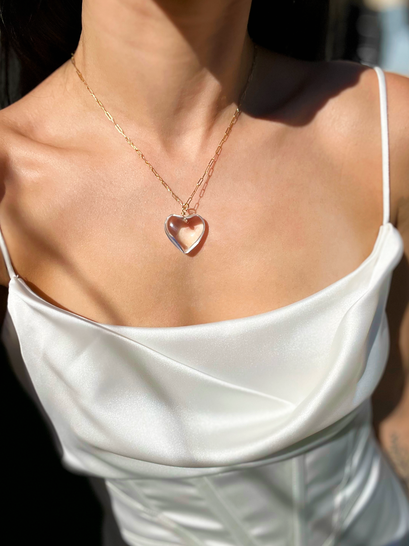 Puffy Heart Necklace Babygirl