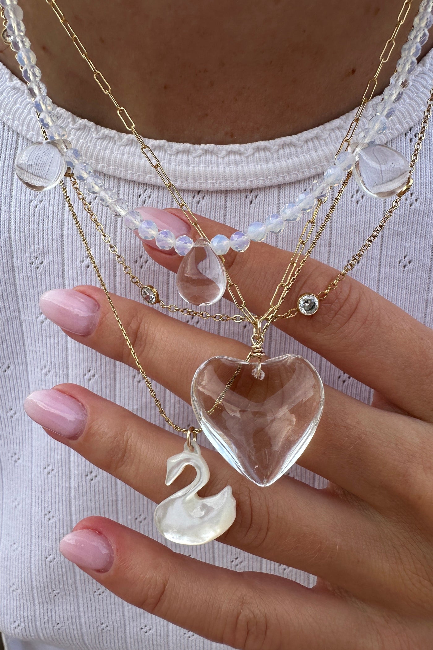 Puffy Heart Necklace Babygirl