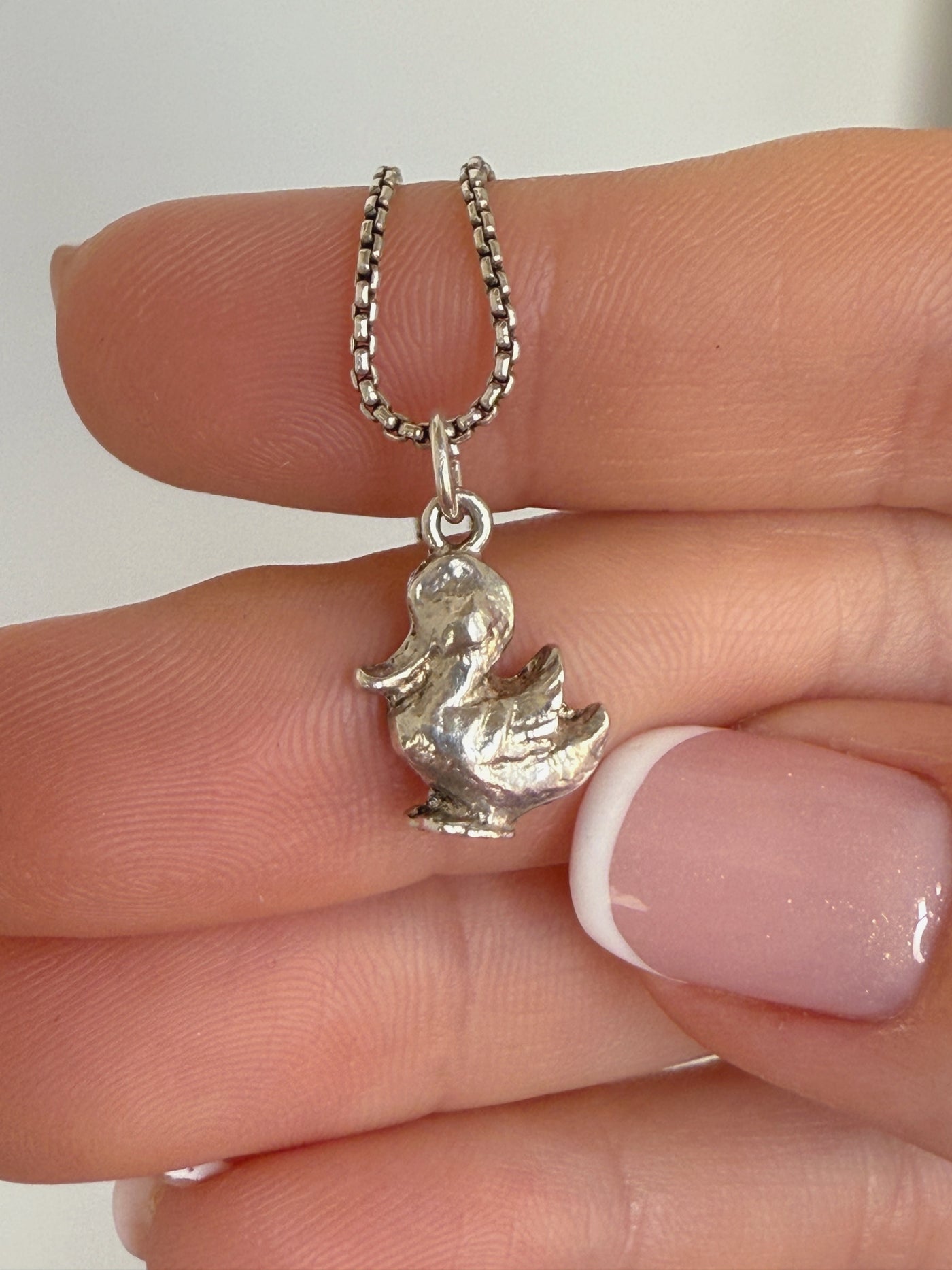 Little Duck Charm Vintage Silver